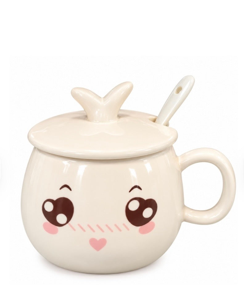 Taza de cerámica asa burbujas