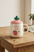 Taza frutilla con tapa y cuchara