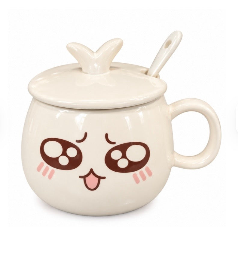 Taza de cerámica asa burbujas